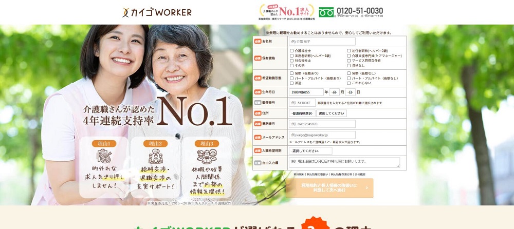カイゴWORKER公式サイトイメージ図